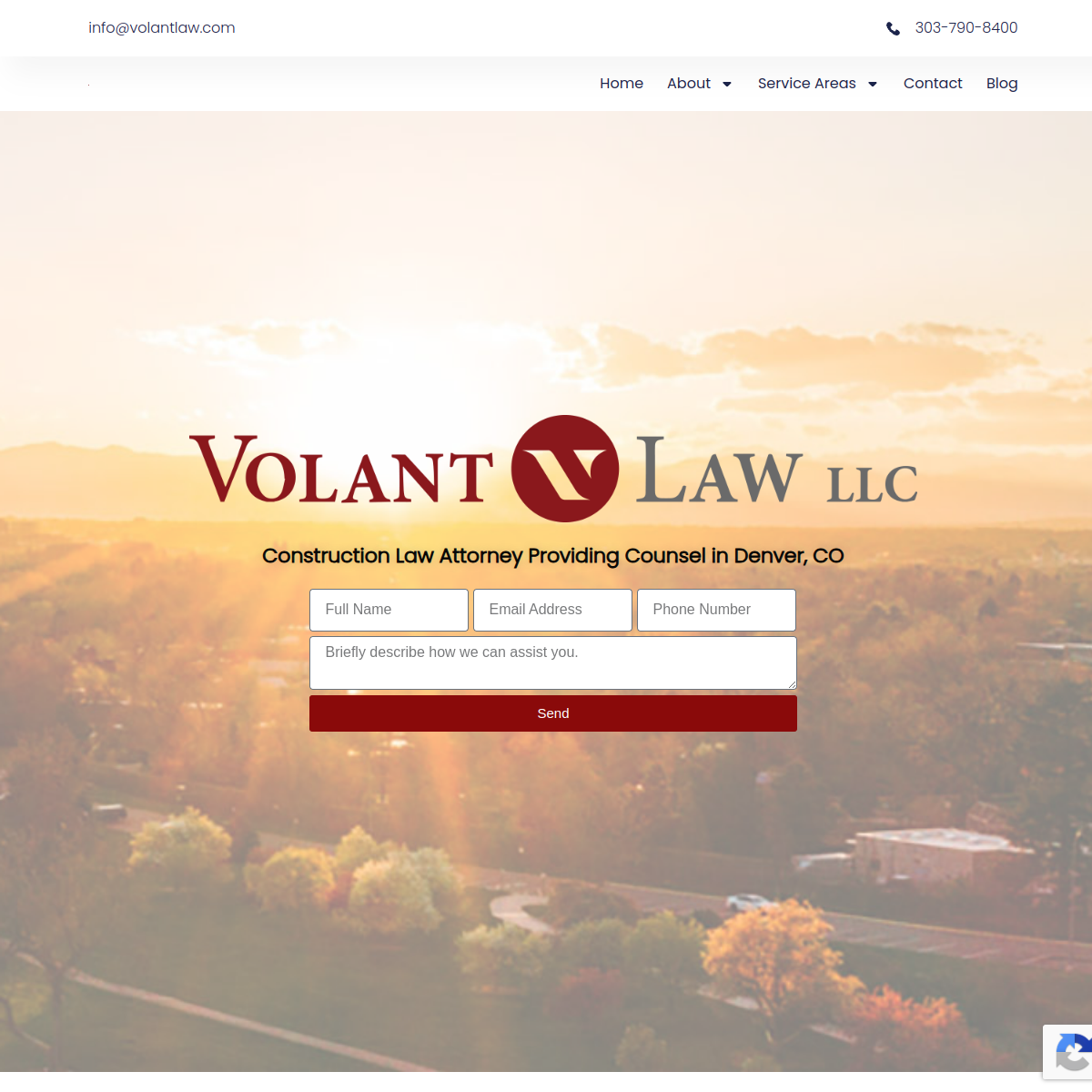 Screenshot of the Volant Law LLC website
