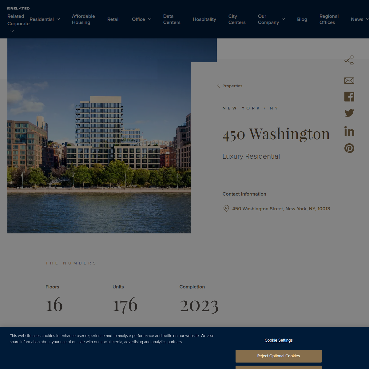 Screenshot of the 450 Washington website