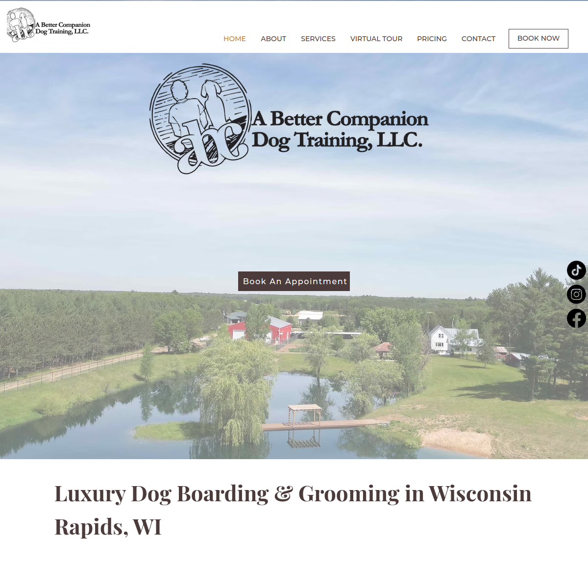 Screenshot of the ABC Dog Training | Boarding, Grooming, & Daycare website