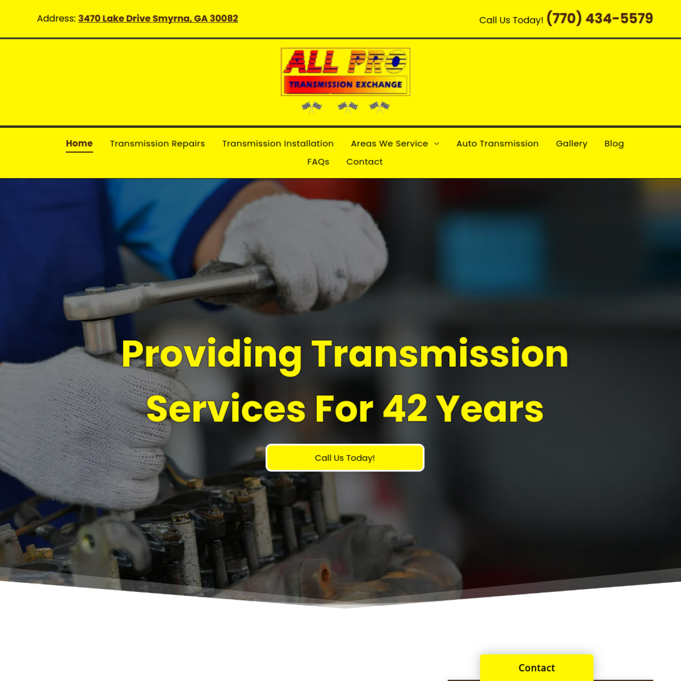 Screenshot of the All Pro Transmission Exchange LLC website