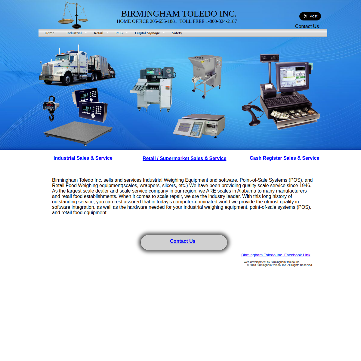 Screenshot of the Birmingham Toledo Inc website