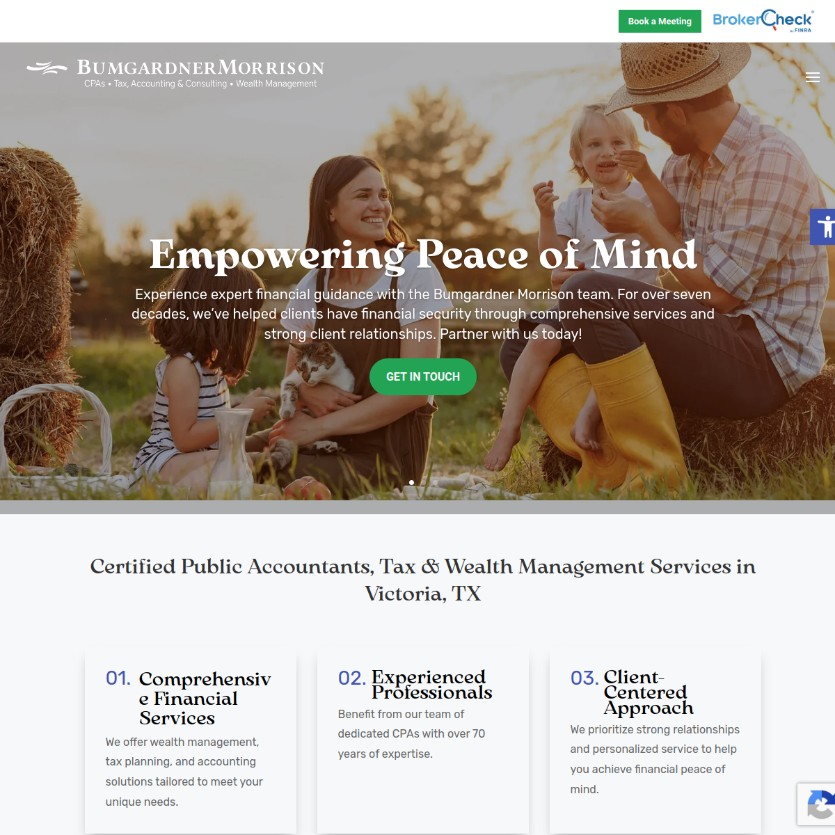Screenshot of the Bumgardner Morrison & Co LLP website