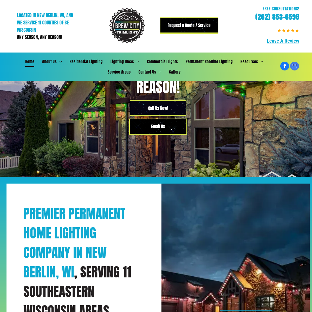 Screenshot of the Brew City Trimlight website