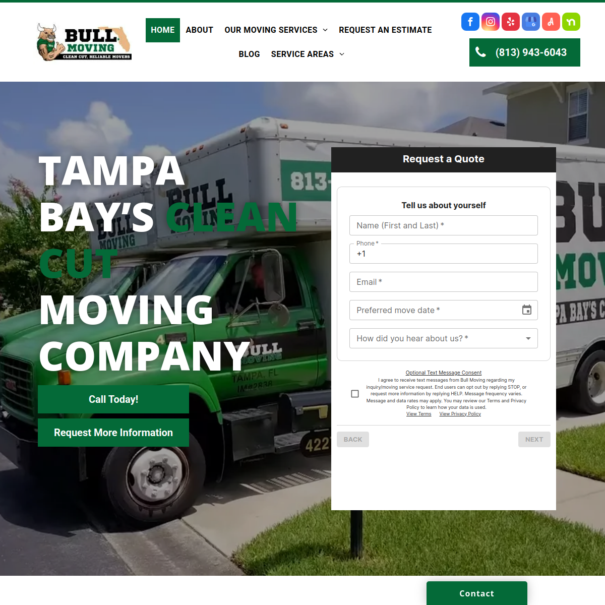 Screenshot of the Bull Moving website