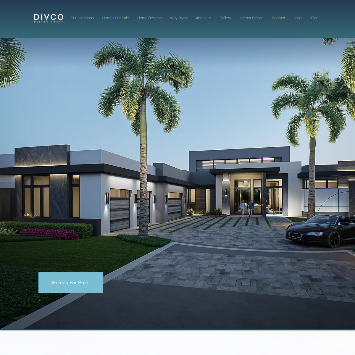 Screenshot of the Divco Custom Homes website