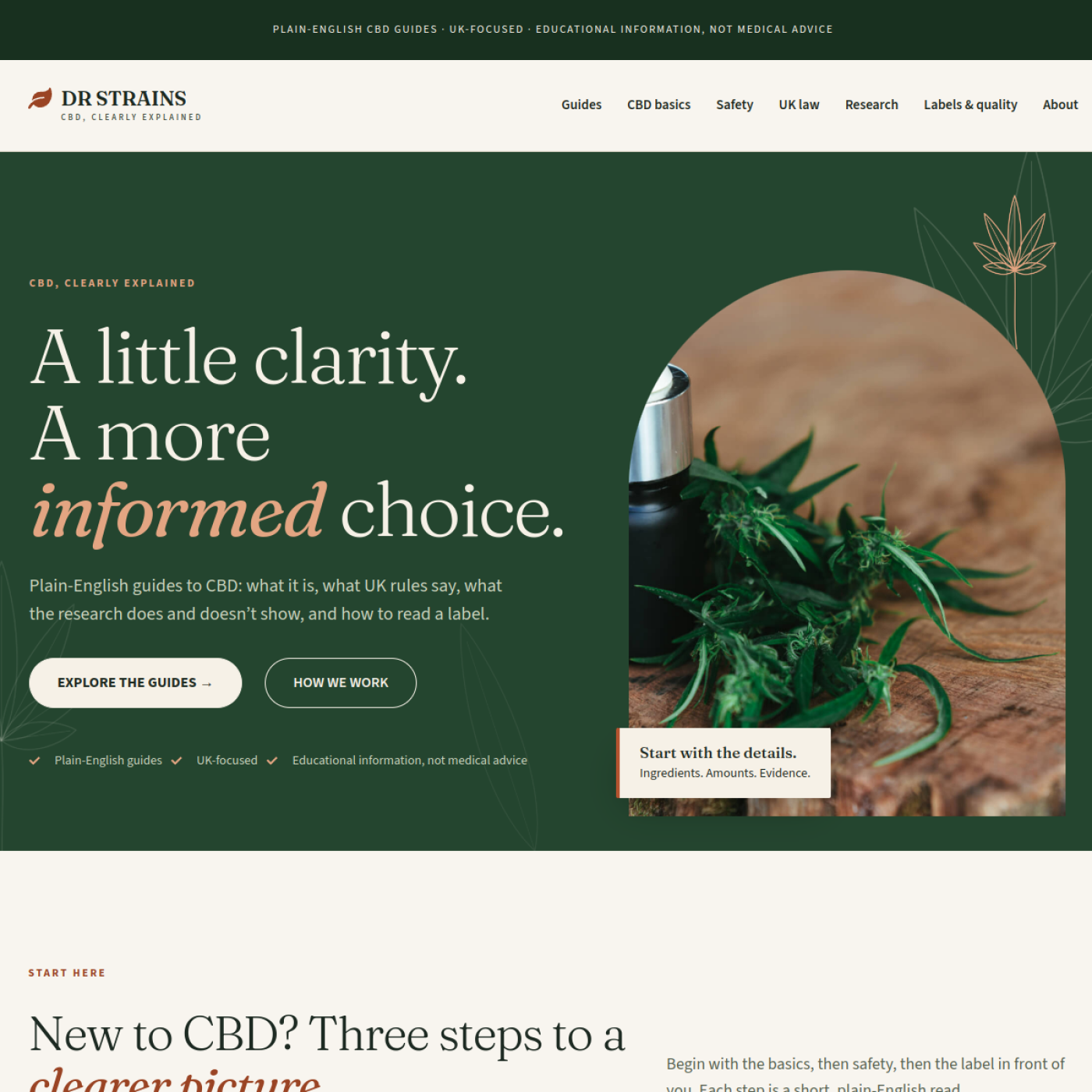 Screenshot of the Dr Strains Inc website