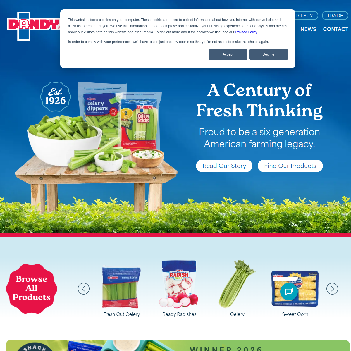 Screenshot of the Duda Farm Fresh Foods Inc website