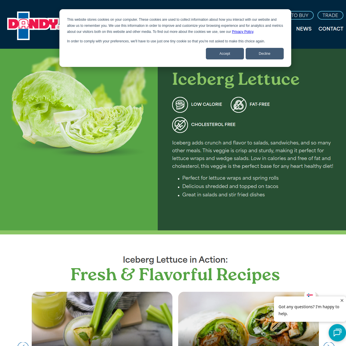 Screenshot of the Duda Farm Fresh Foods Inc website