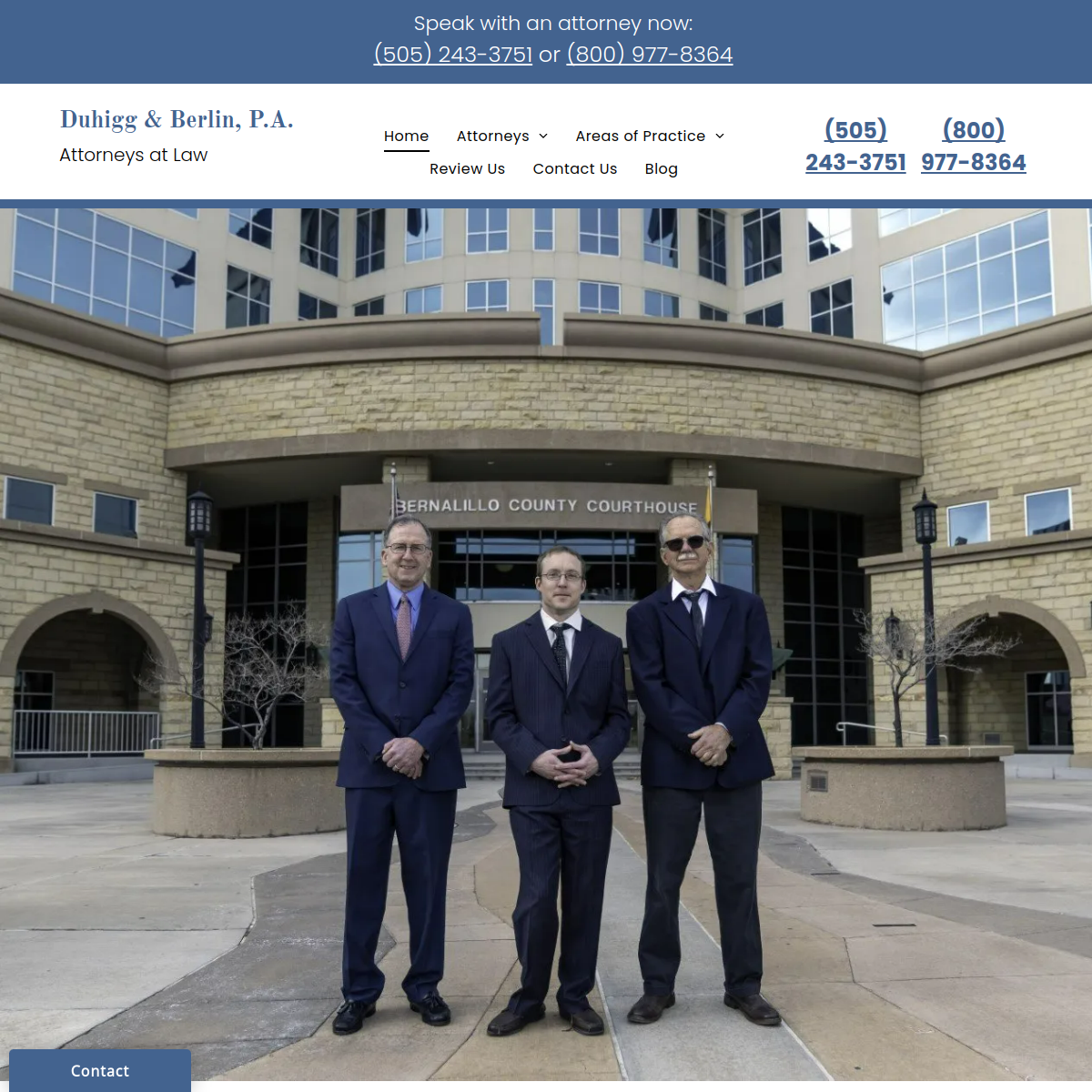 Screenshot of the Duhigg & Berlin, P.A. website