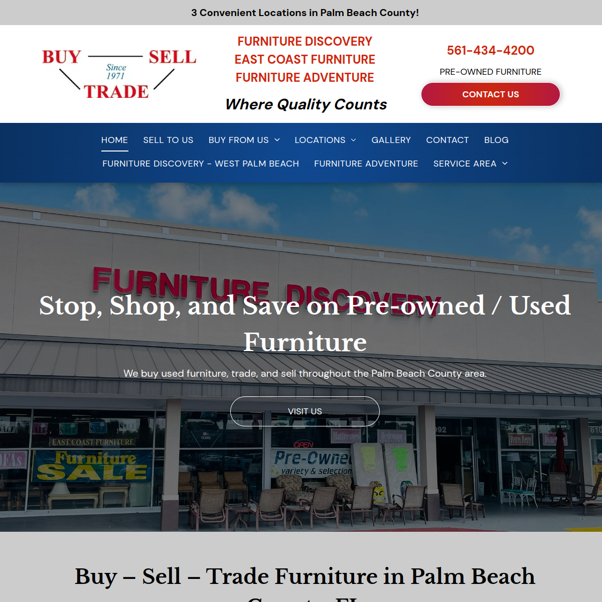 Screenshot of the Furniture Discovery website