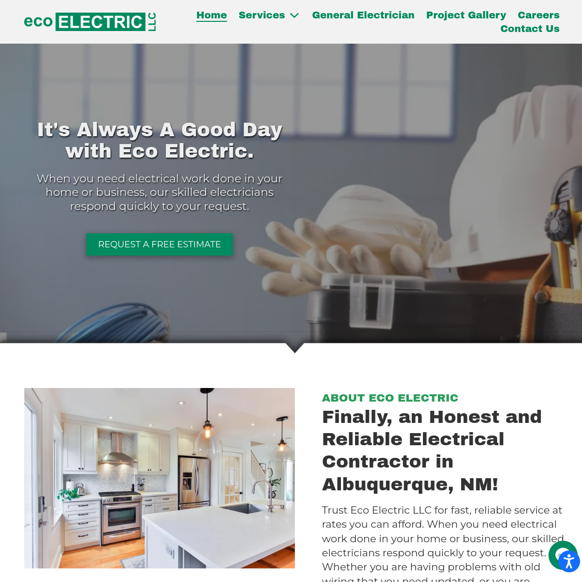 Screenshot of the Eco Electric LLC website