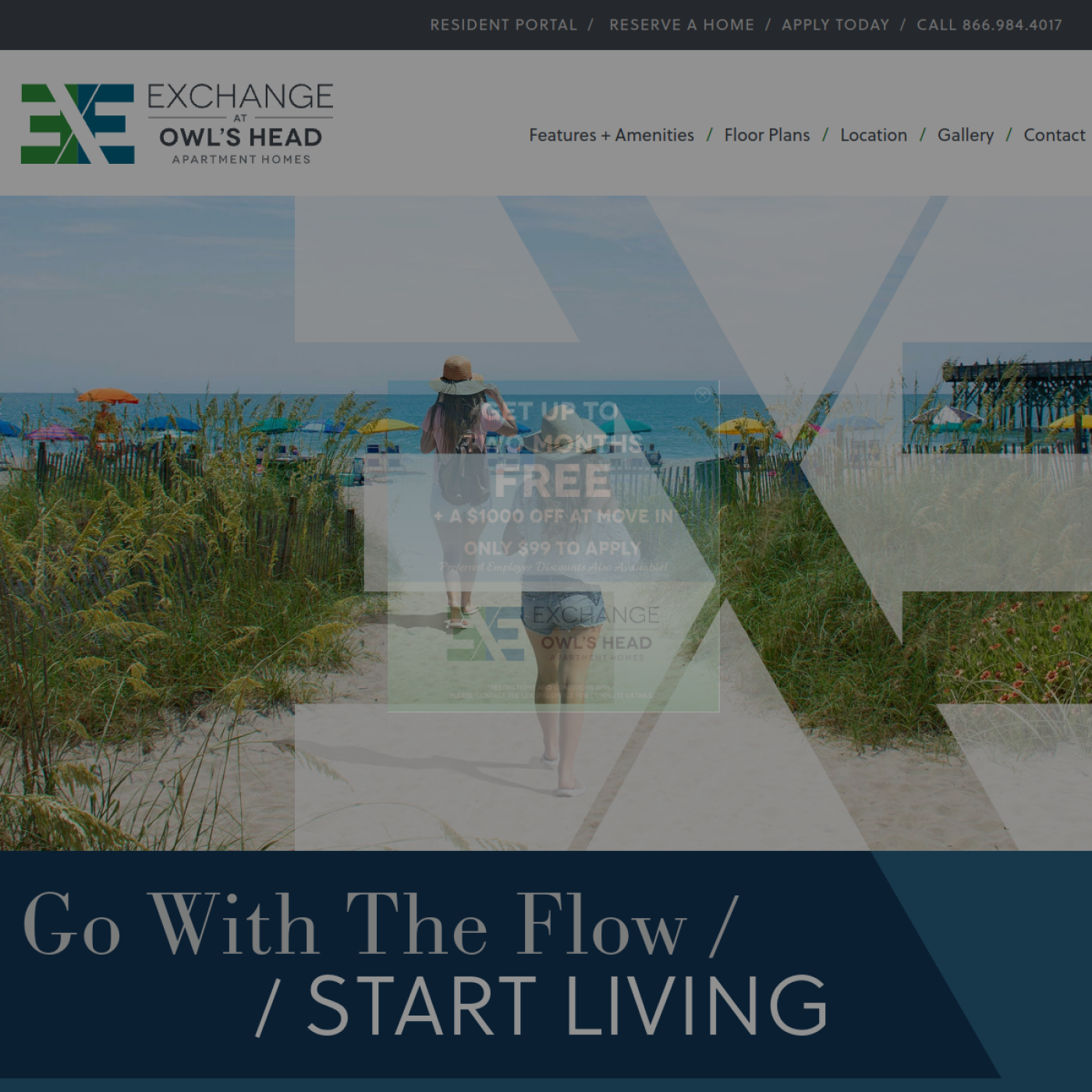 Screenshot of the Exchange at Owl’s Head website