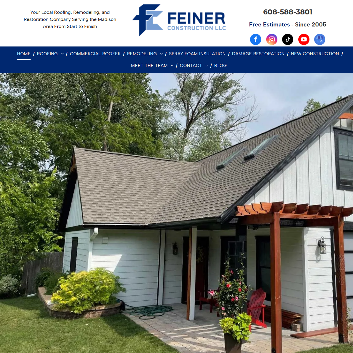 Screenshot of the Feiner Construction LLC website