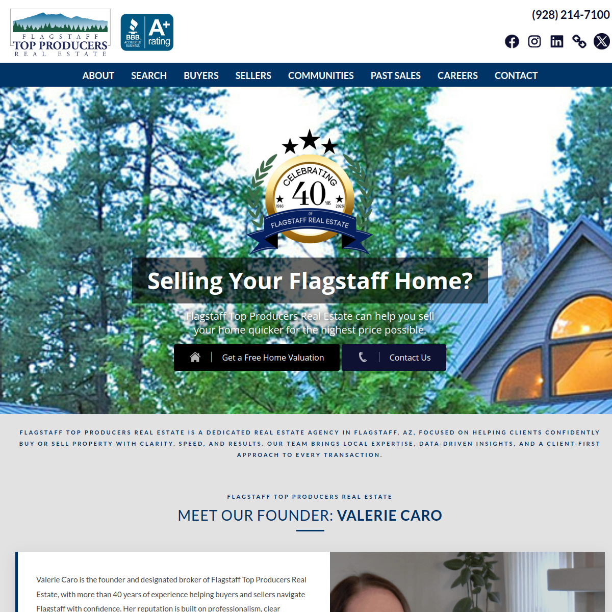 Screenshot of the Flagstaff Top Producers Real Estate website