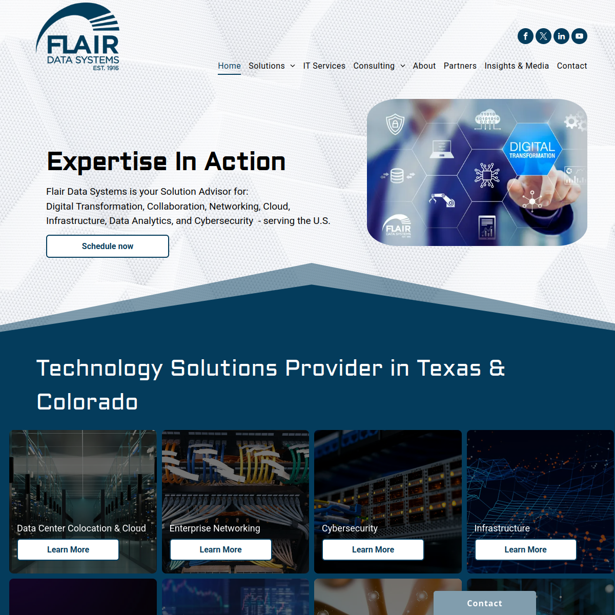 Screenshot of the Flair Data Systems website