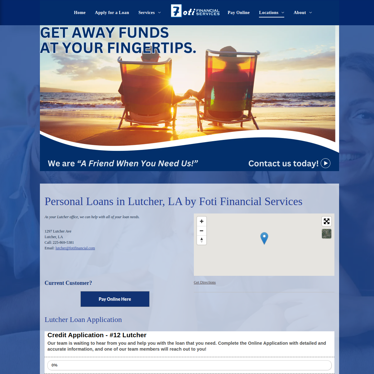 Screenshot of the Foti Financial Services website