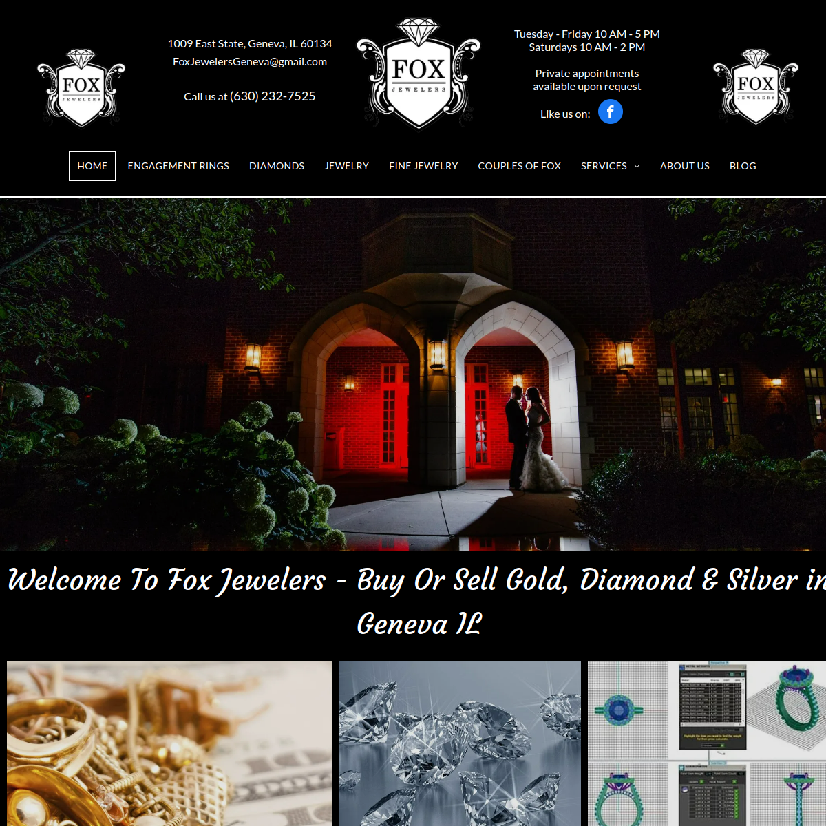 Screenshot of the Fox Jewelers website