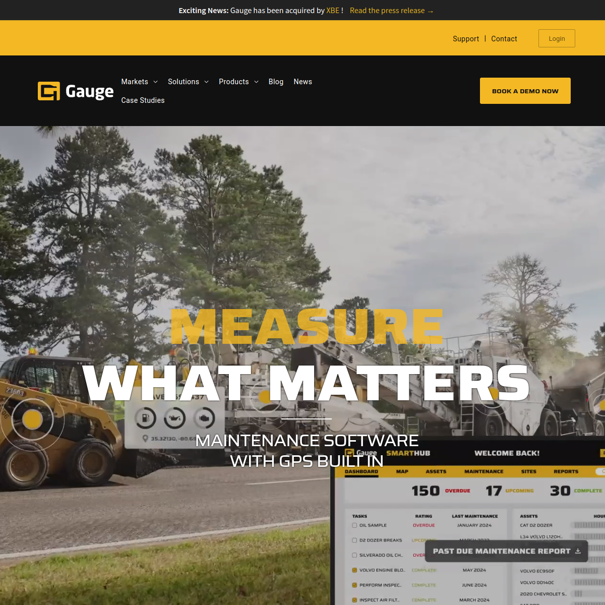Screenshot of the Gauge website
