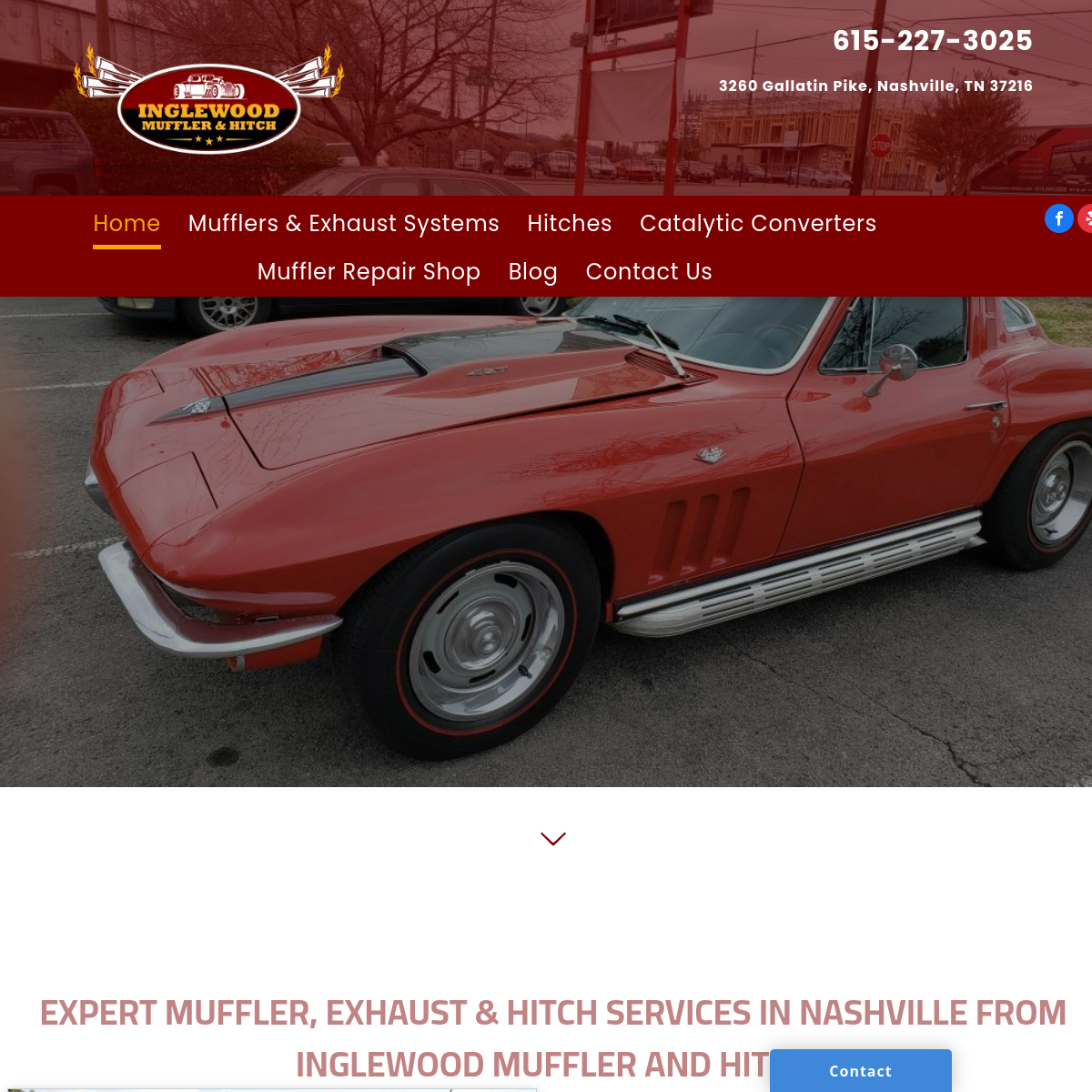 Screenshot of the Inglewood Muffler and Hitch website