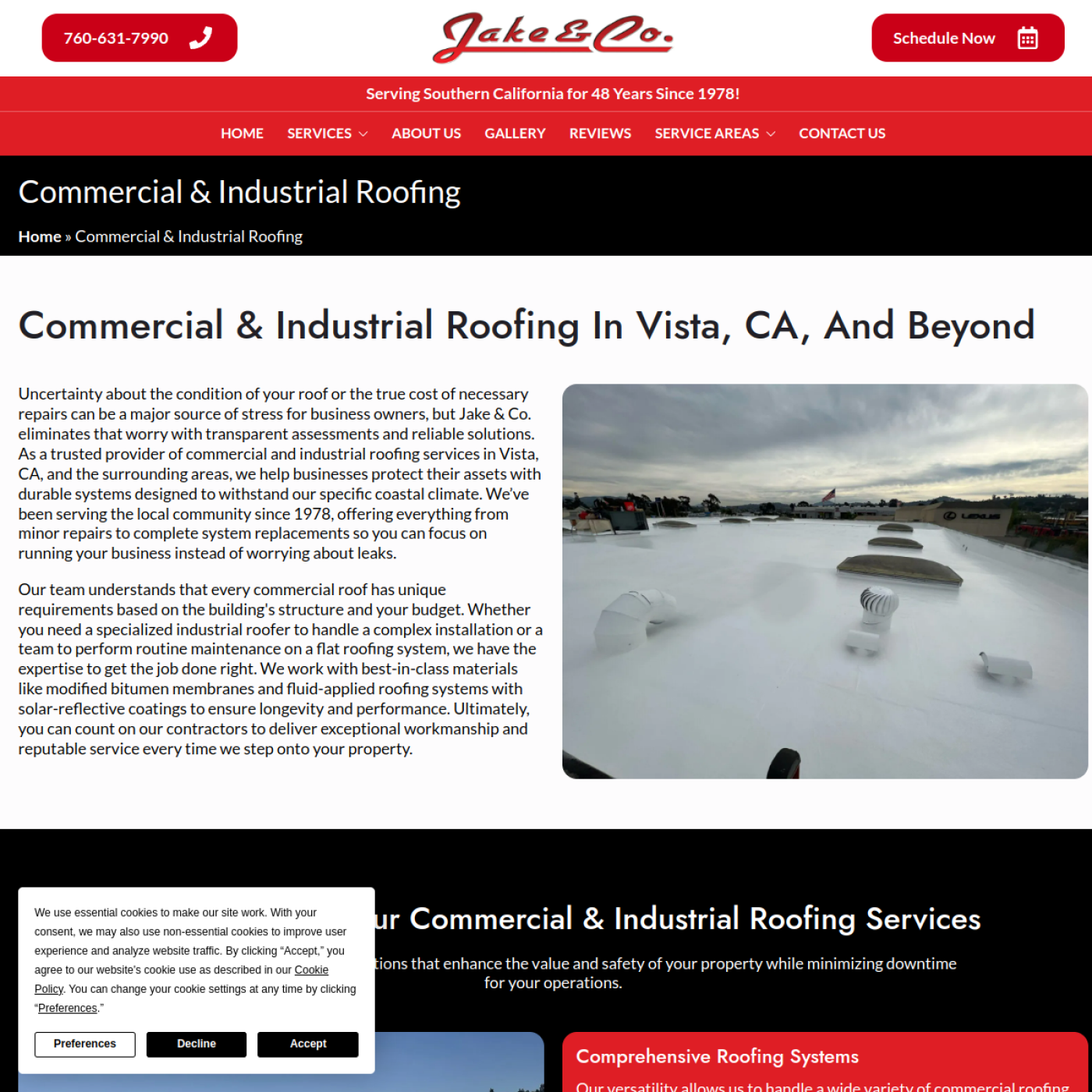 Screenshot of the Jake & Co website