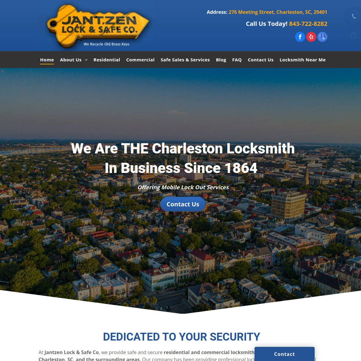 Screenshot of the Jantzen Lock & Safe Co website