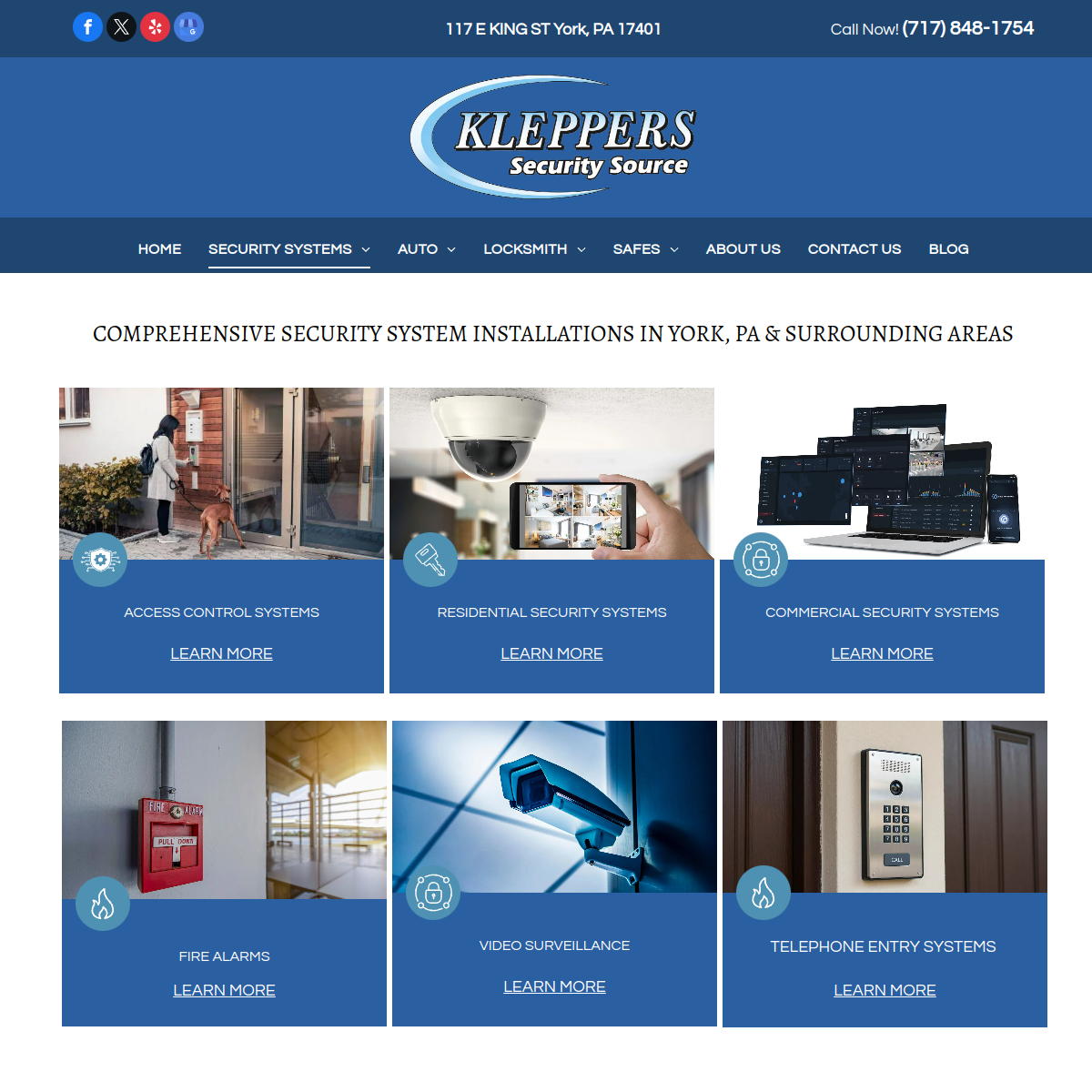 Screenshot of the Kleppers Security Source website