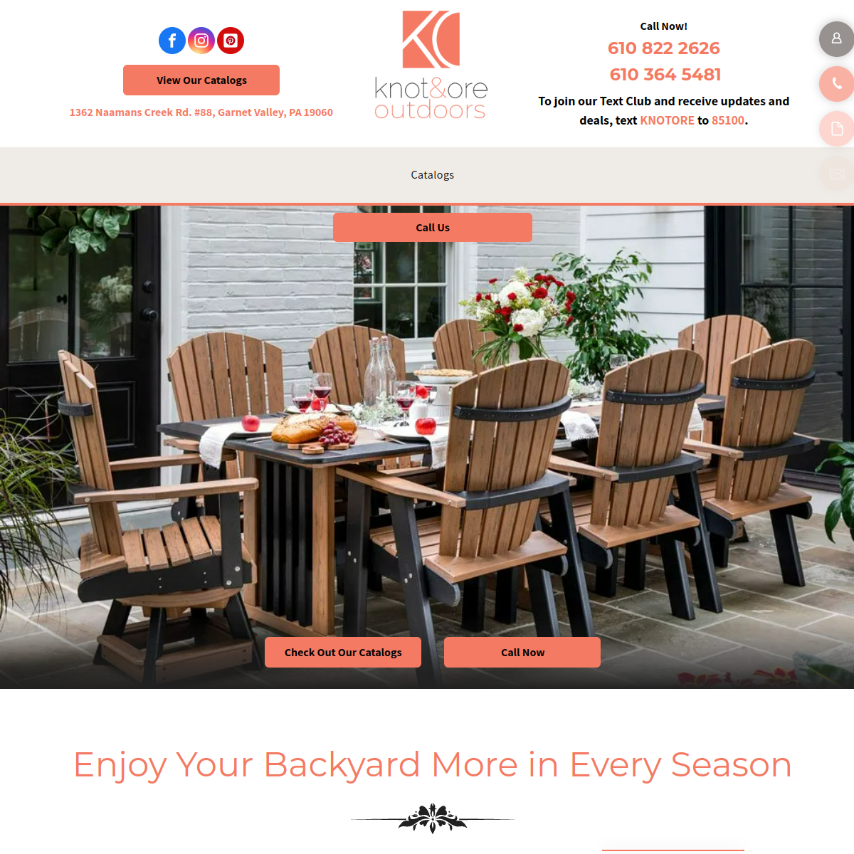 Screenshot of the Knot & Ore Outdoors website