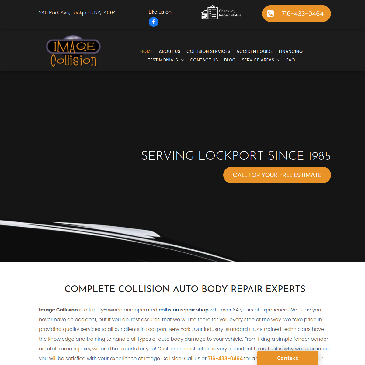 Screenshot of the Image Collision website