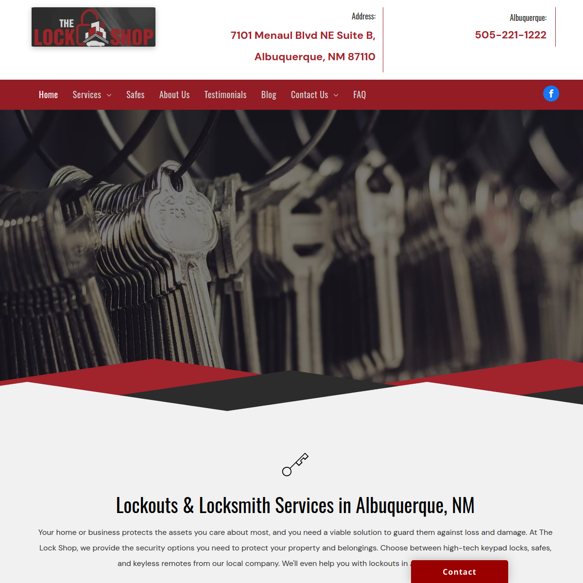 Screenshot of the The Lock Shop website