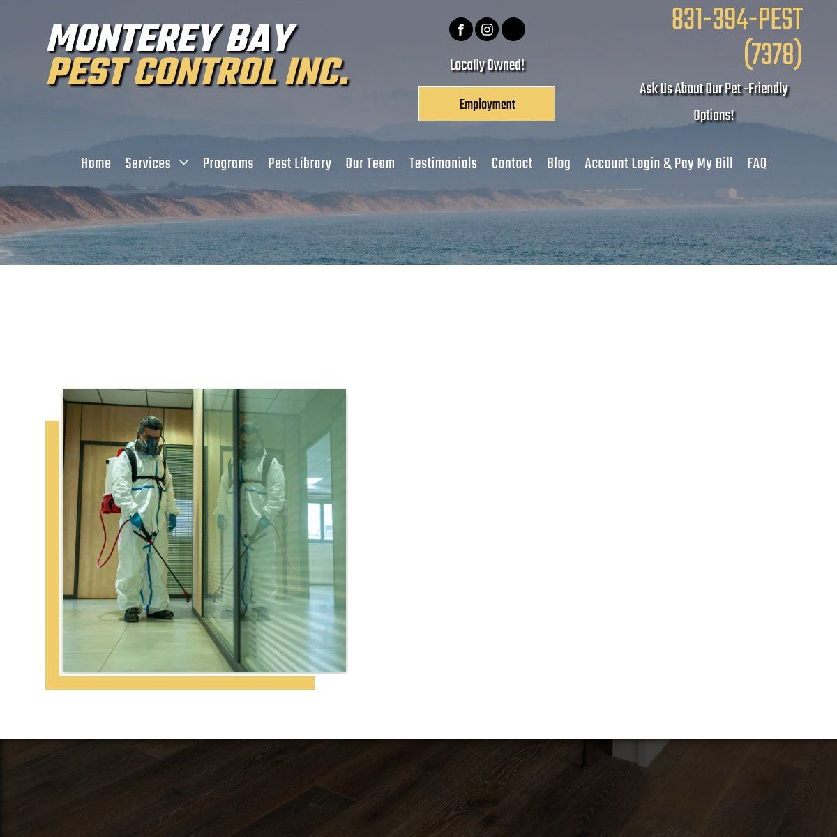 Screenshot of the Monterey Bay Pest Control Inc. website