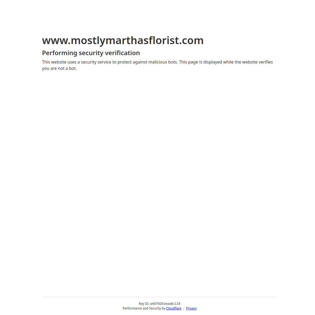 Screenshot of the Mostly Martha's Floral Designs website