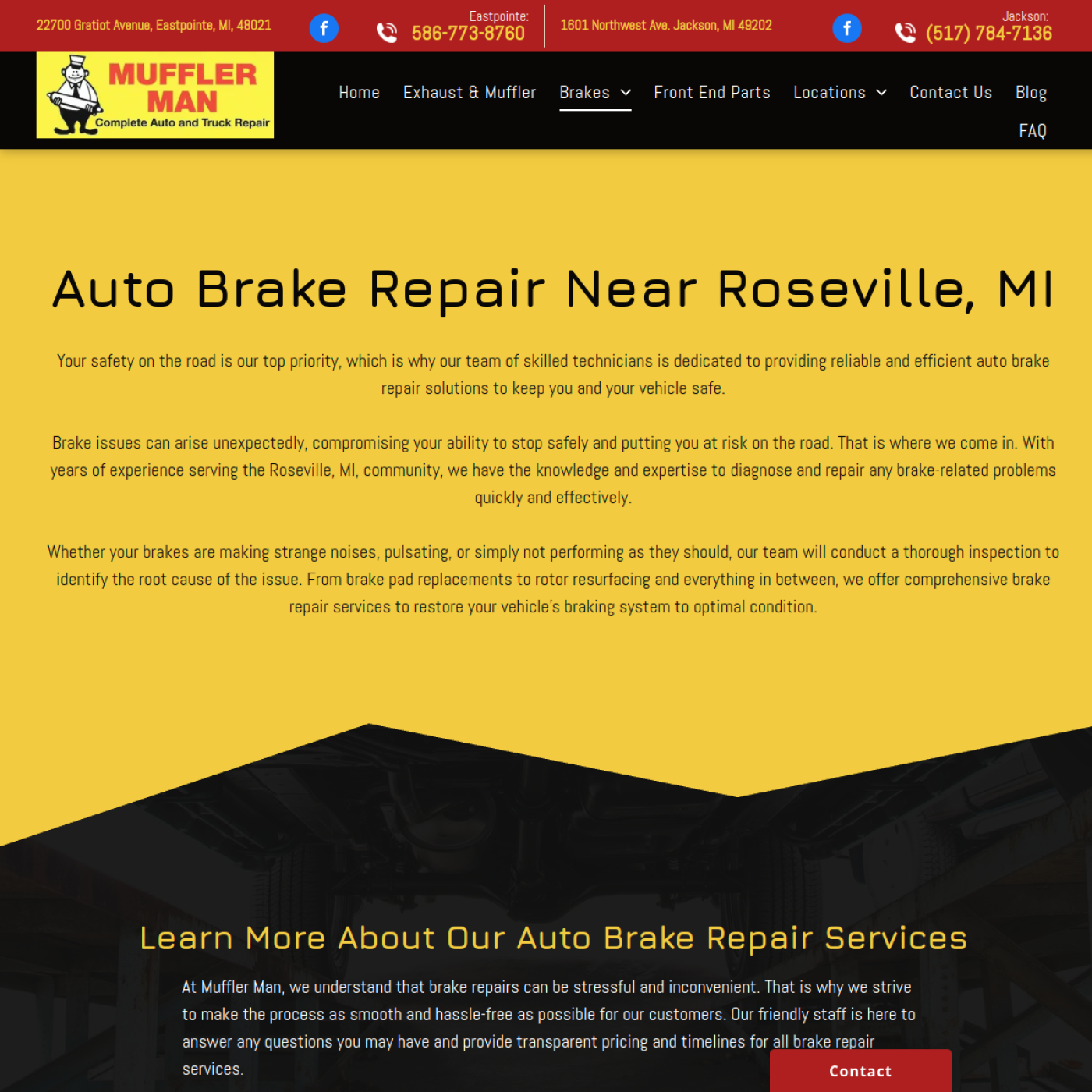 Screenshot of the Muffler Man website