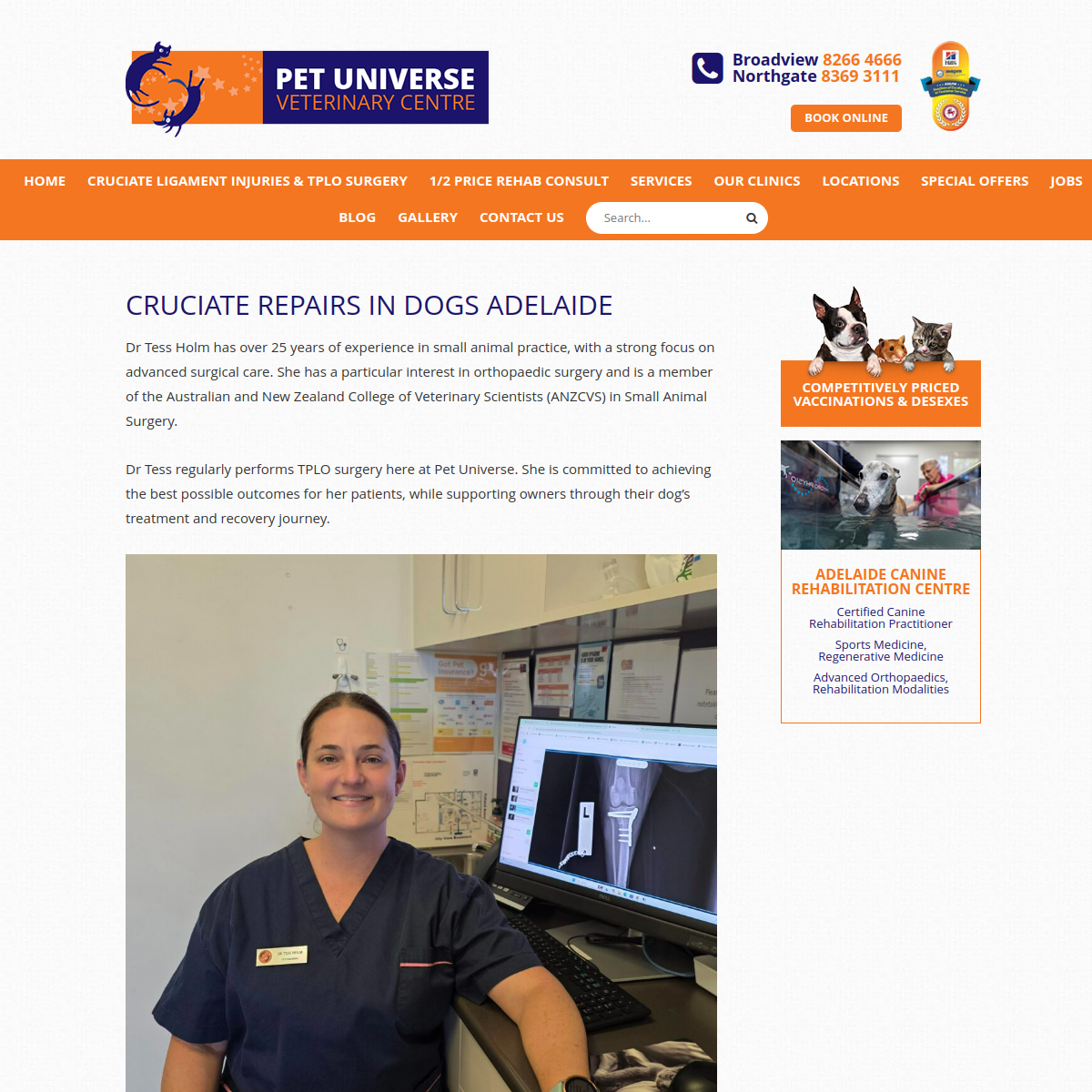 Screenshot of the Pet Universe website