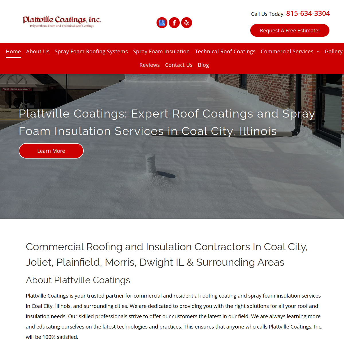 Screenshot of the Plattville Coatings website