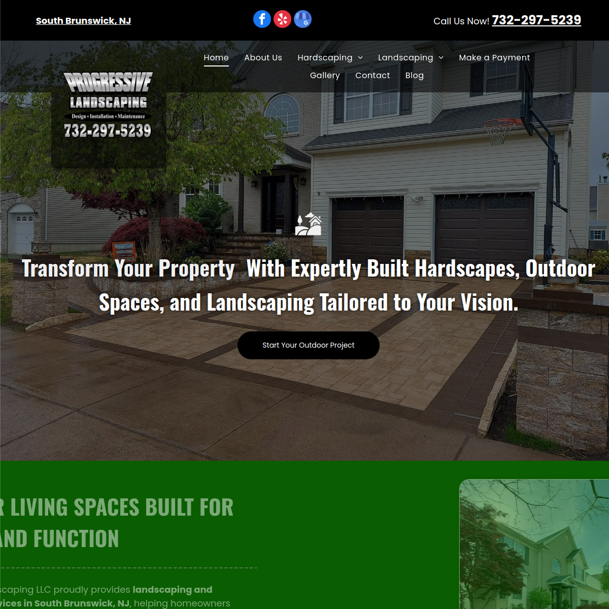 Screenshot of the Progressive Landscaping LLC website