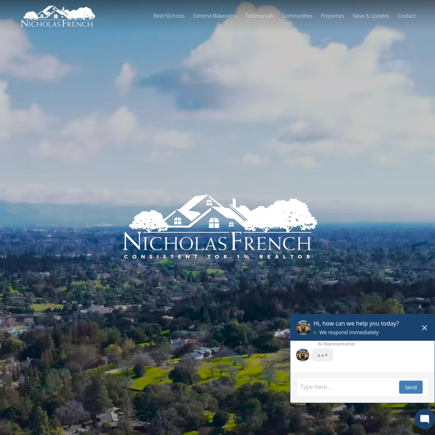 Screenshot of the Nicholas French, Broker Associate website