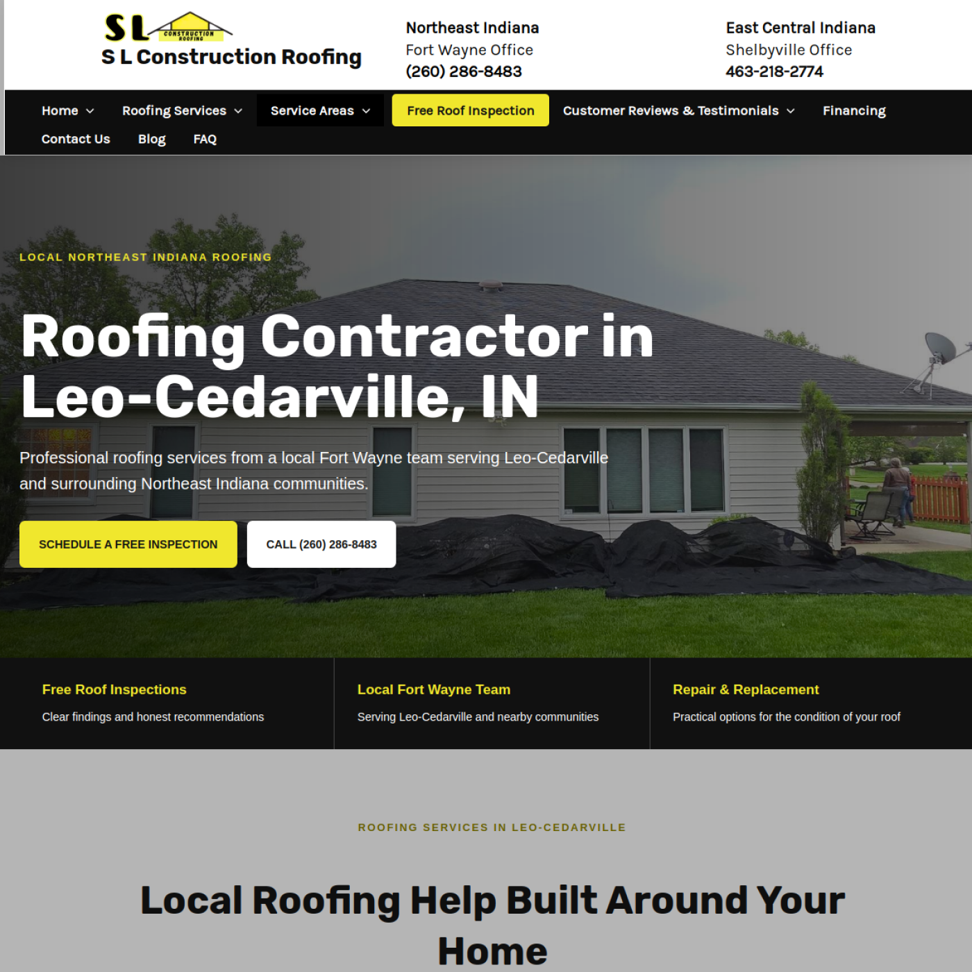 Screenshot of the SL Construction. website