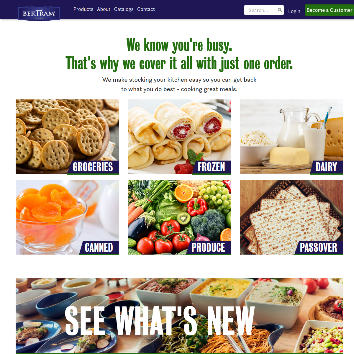 Screenshot of the S. Bertram Foods website