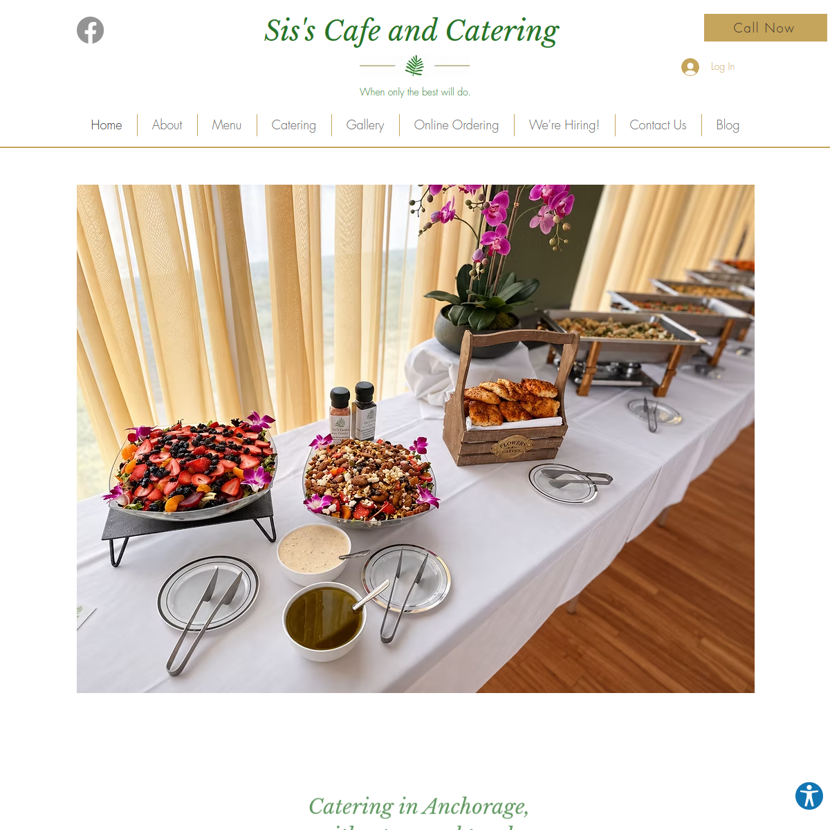 Screenshot of the Sis's Cafe and Catering website