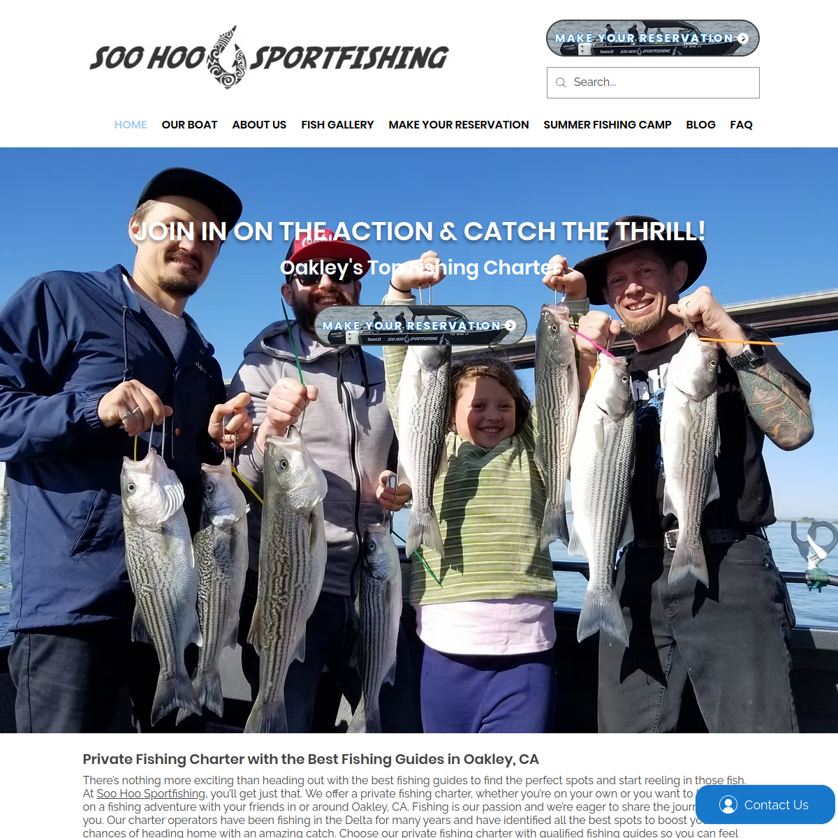 Screenshot of the Soo Hoo Sportfishing website