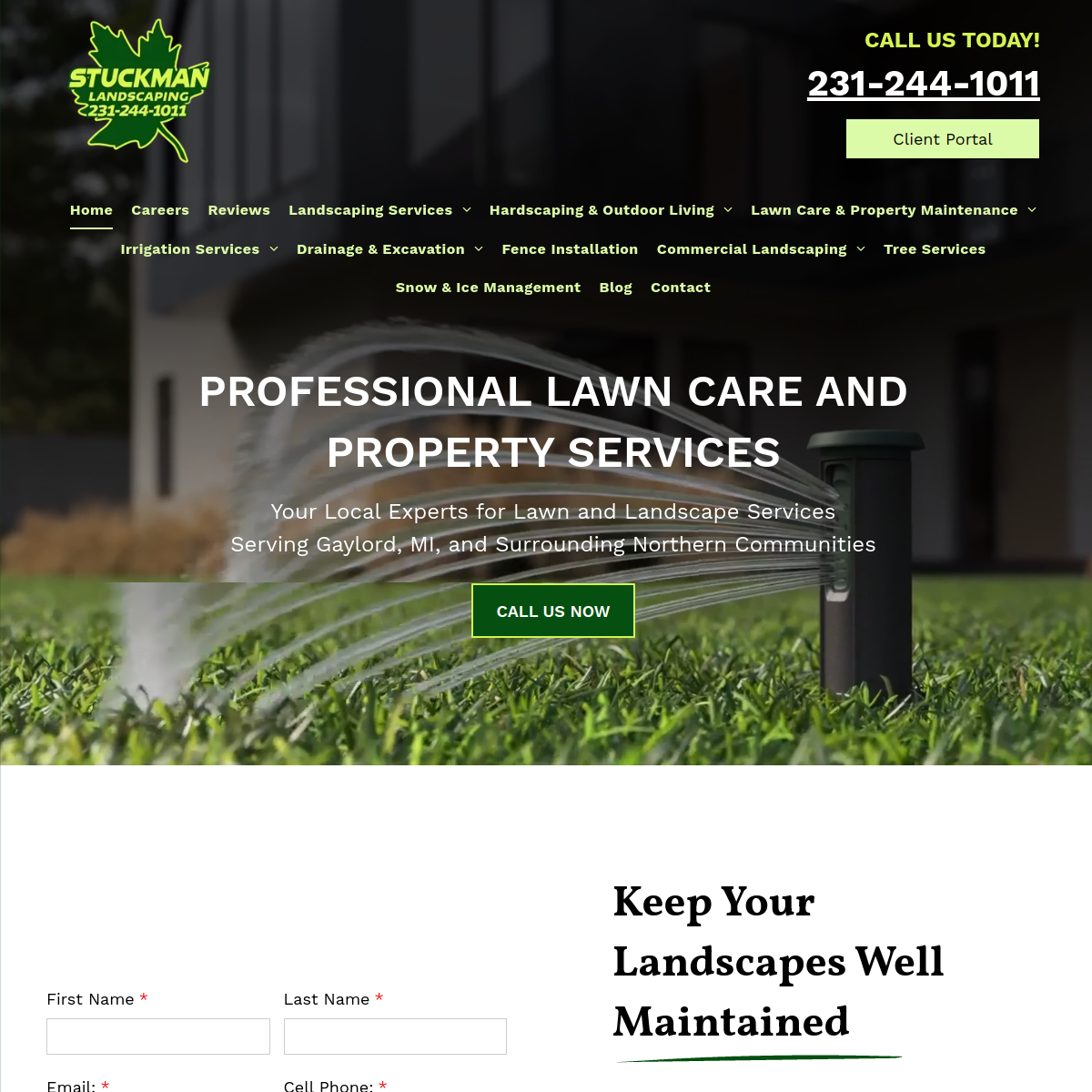 Screenshot of the Stuckman Landscaping website