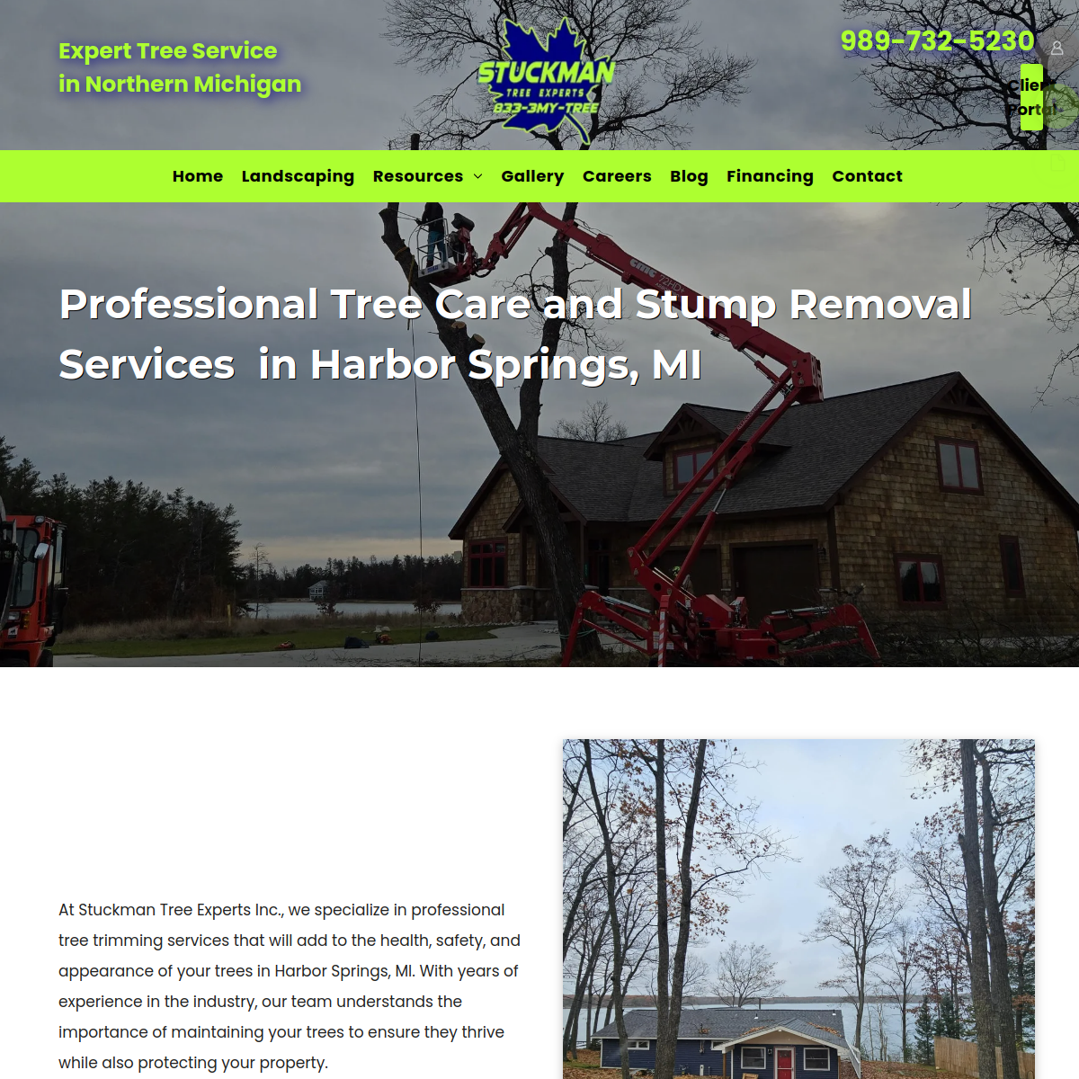 Screenshot of the Stuckman Tree Experts Inc. website