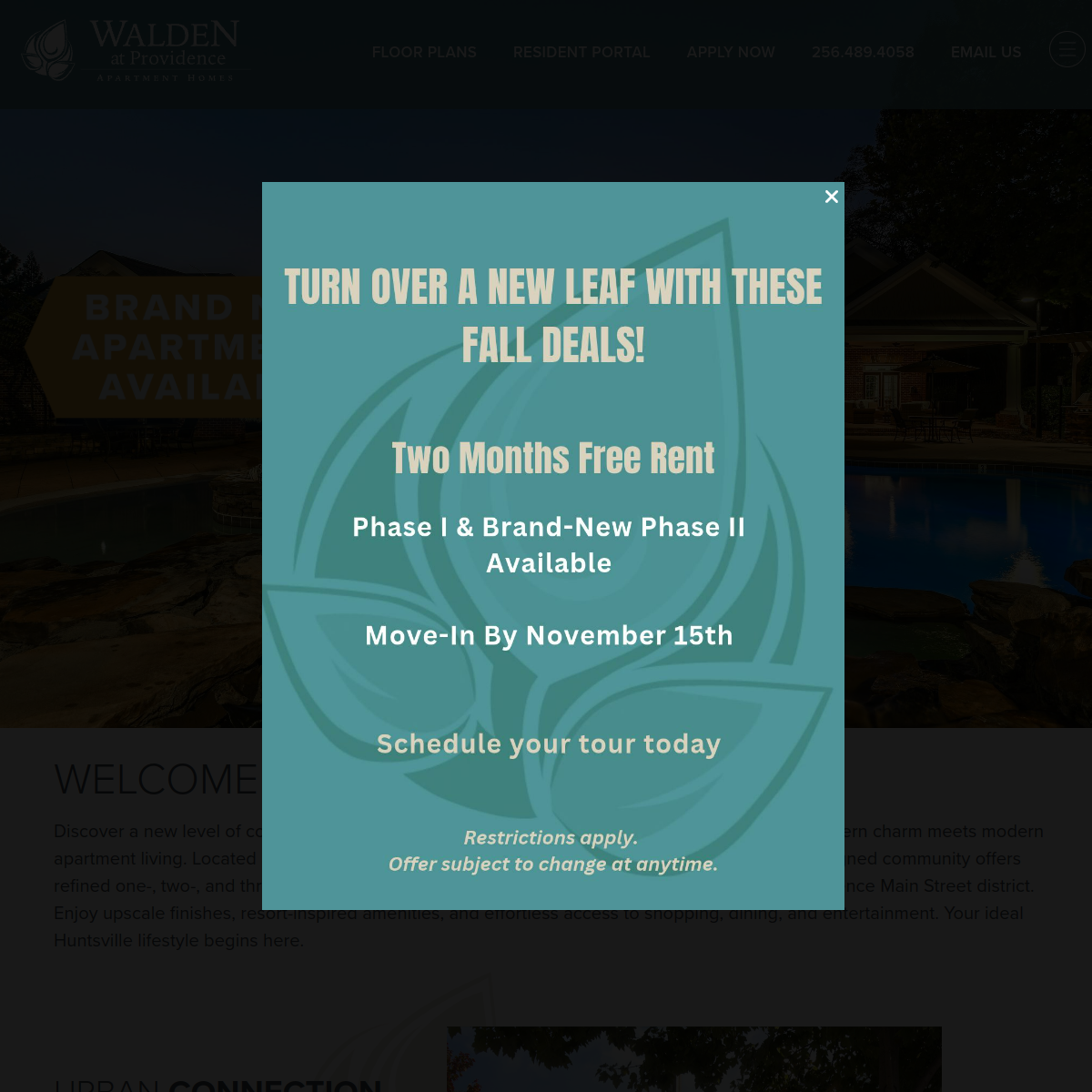 Screenshot of the Walden at Providence website