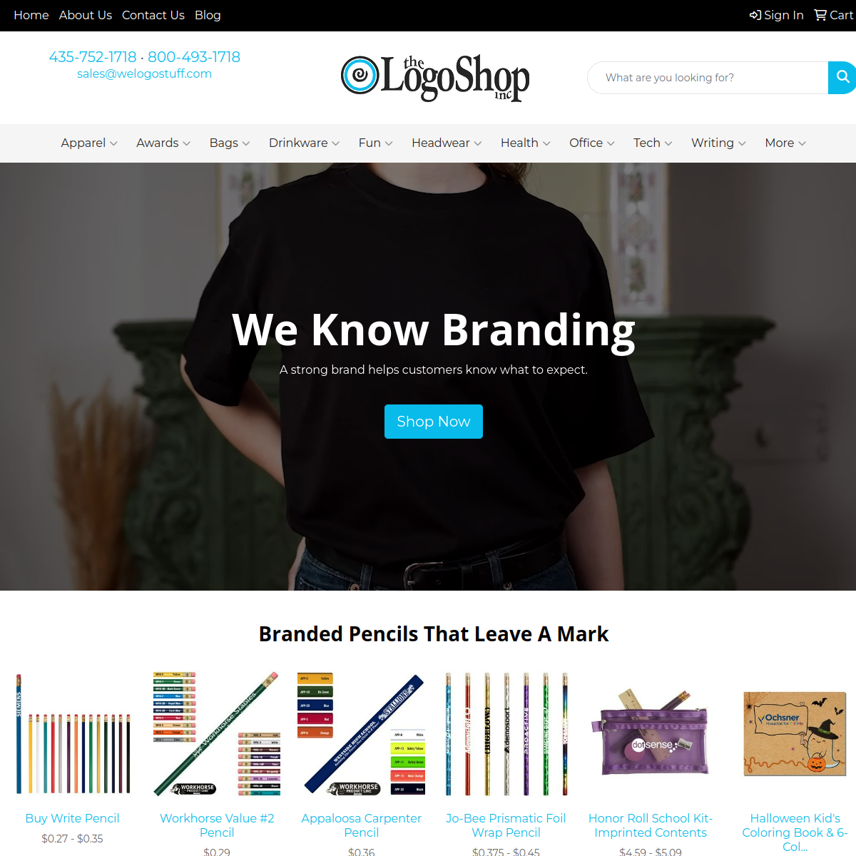 Screenshot of the theLogoShop website