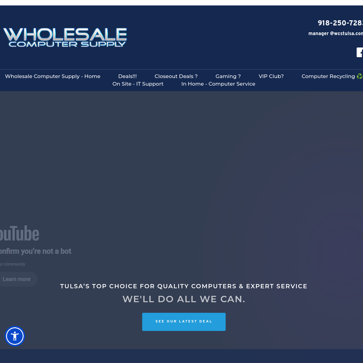 Screenshot of the Wholesale Computer Supply website