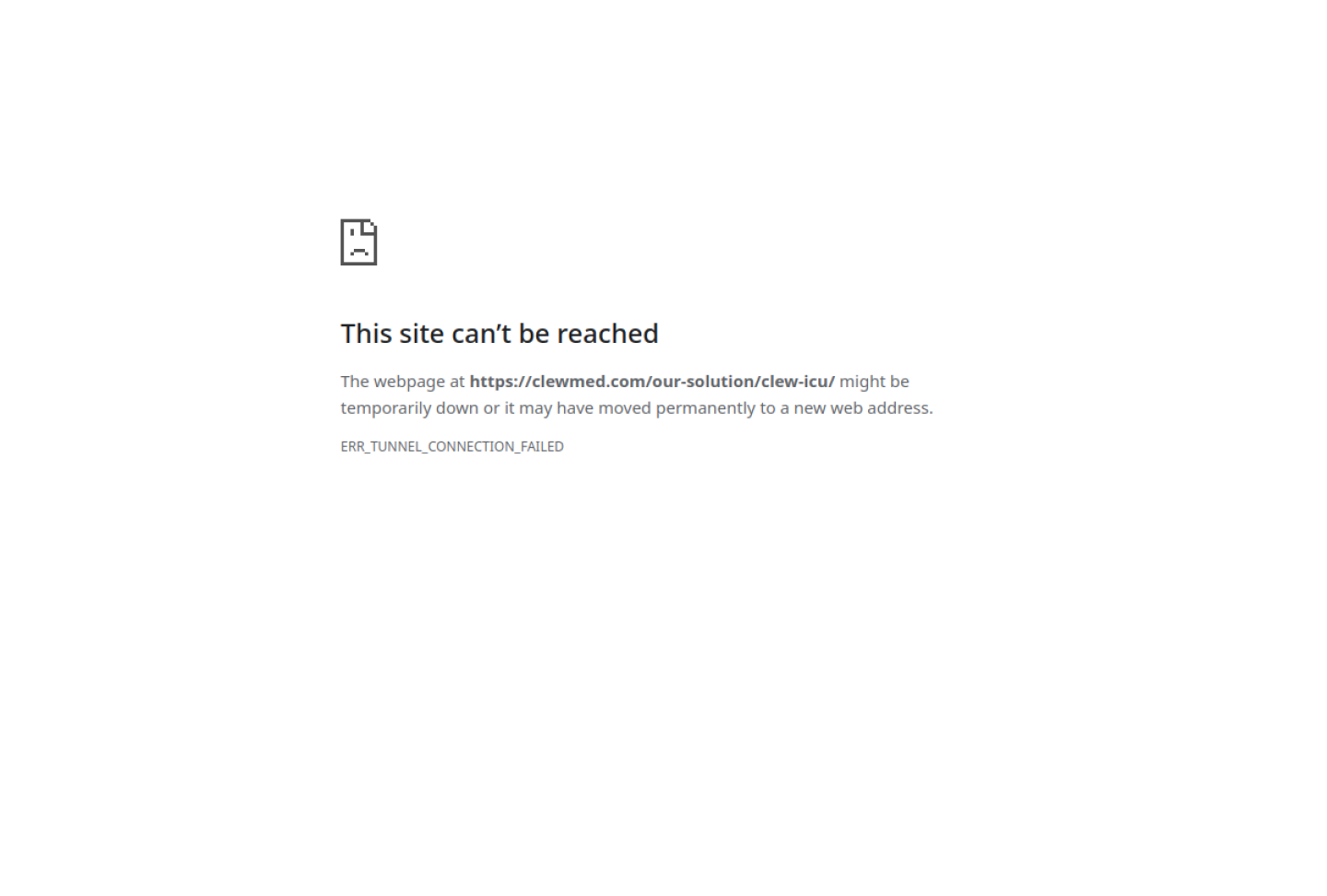 Screenshot of the official CLEW ICU product page