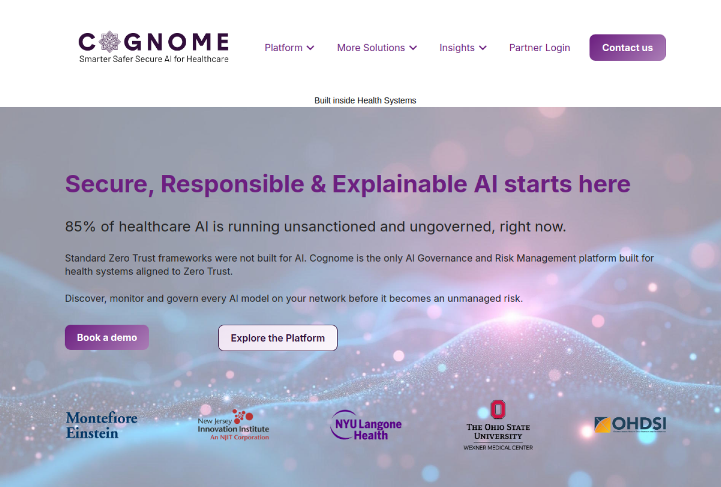 Screenshot of the official Cognome ExplainerAI product page