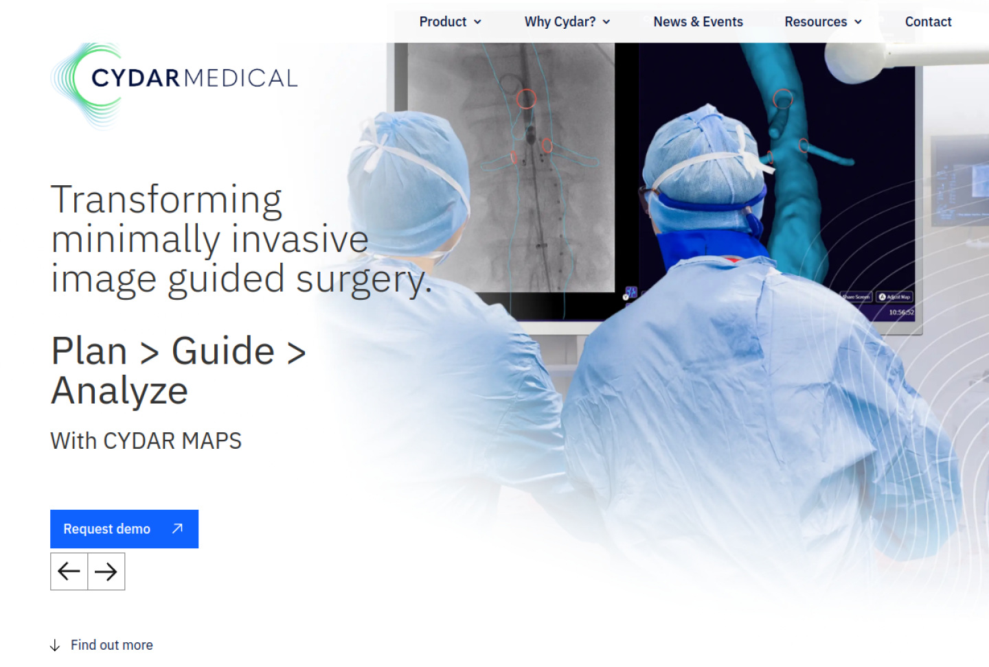 Screenshot of the official Cydar Maps product page