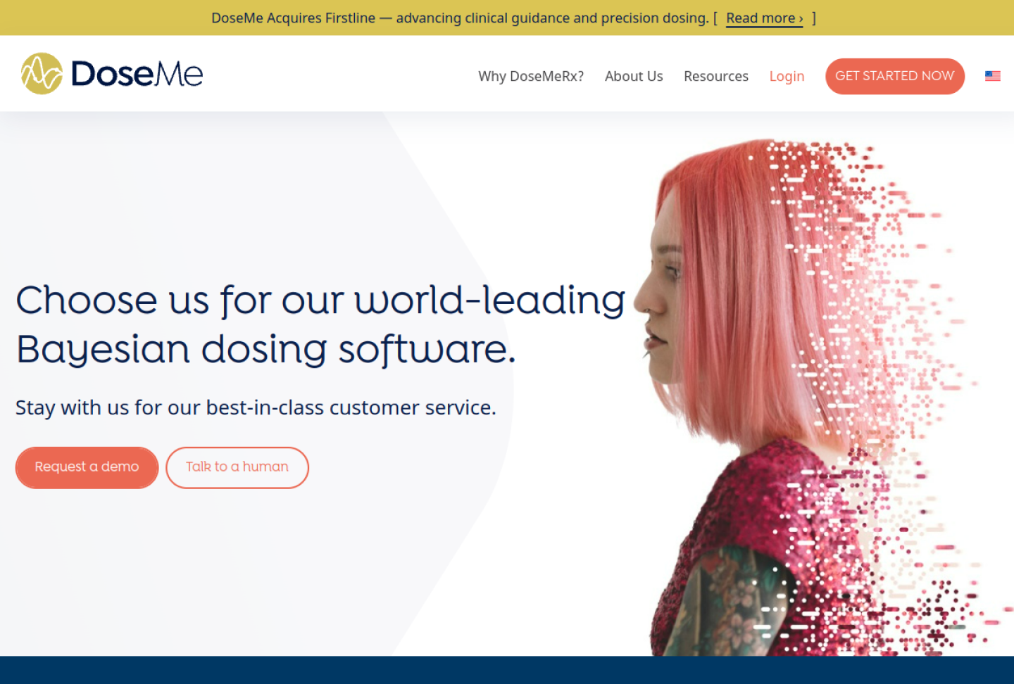 Screenshot of the official DoseMeRx product page