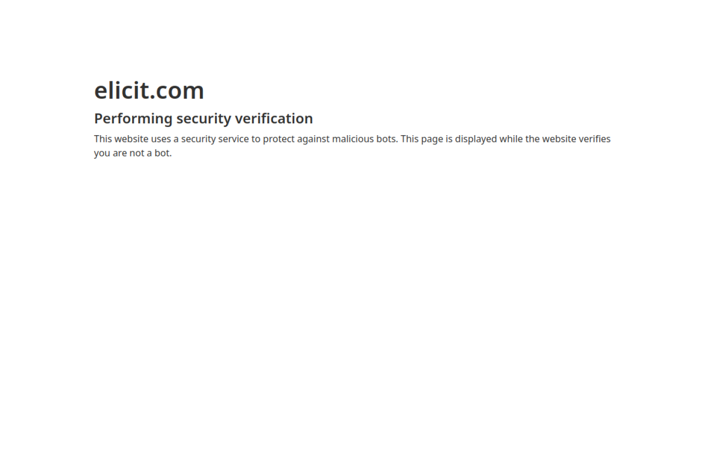 Screenshot of the official Elicit product page